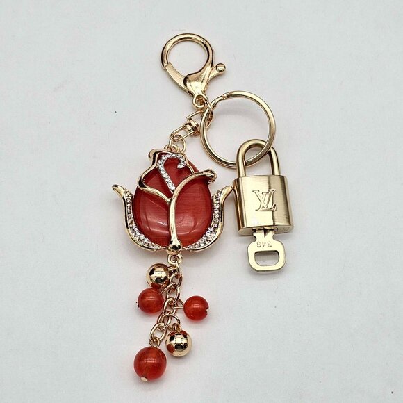 Authentic Louis Vuitton Lock & Key with unbranded Bagcharm, Keycharm, Keychain - Picture 1 of 7
